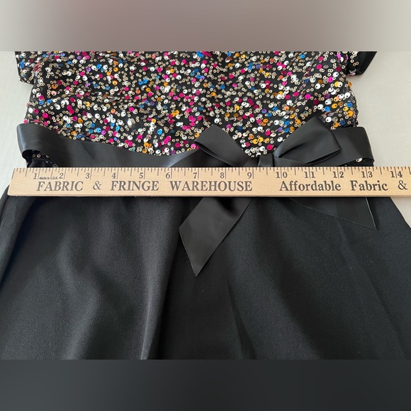THREE PINK  HEARTS  BLACK W/MULTI-COLORED SEQUINS HOLIDAY OR PARTY DRESS.  XL - Picture 14 of 14